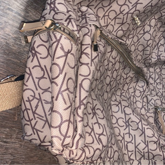 Calvin Klein Logo Large Brown Backpack - Picture 6 of 13